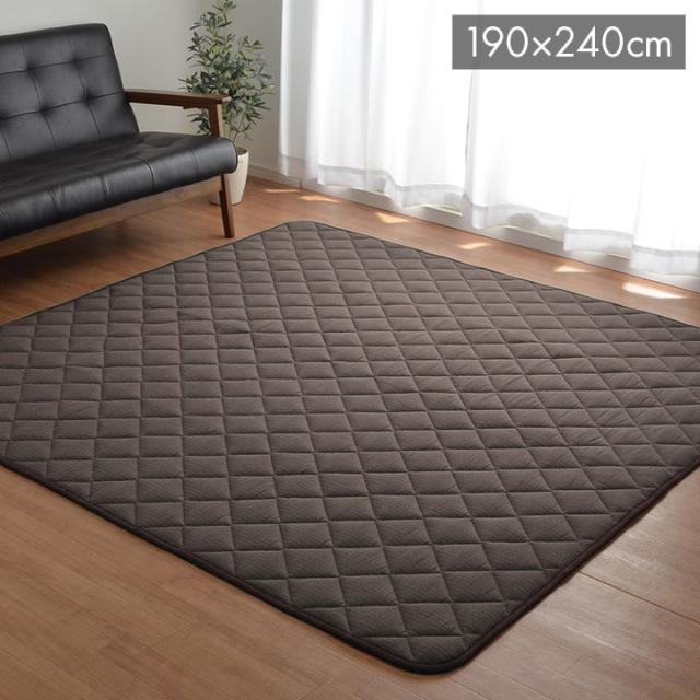 こたつ敷き布団 キルトラグ ラグ カーペット 3畳 先染め 刺し子調 ブラウン 約190×260cm(ホットカーペット対応) 刺し子(代引不可)【送料無料】 こたつ敷き布団 キルトラグ ラグ カーペット 3畳 先染め 刺し子調