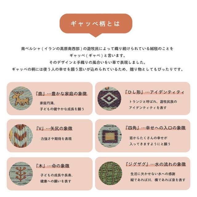 ラグ い草 ギャベ 自然素材 抗菌防臭 滑り止め不織布 ブルー 約191×250cm トロイ(代引不可)【送料無料】_3