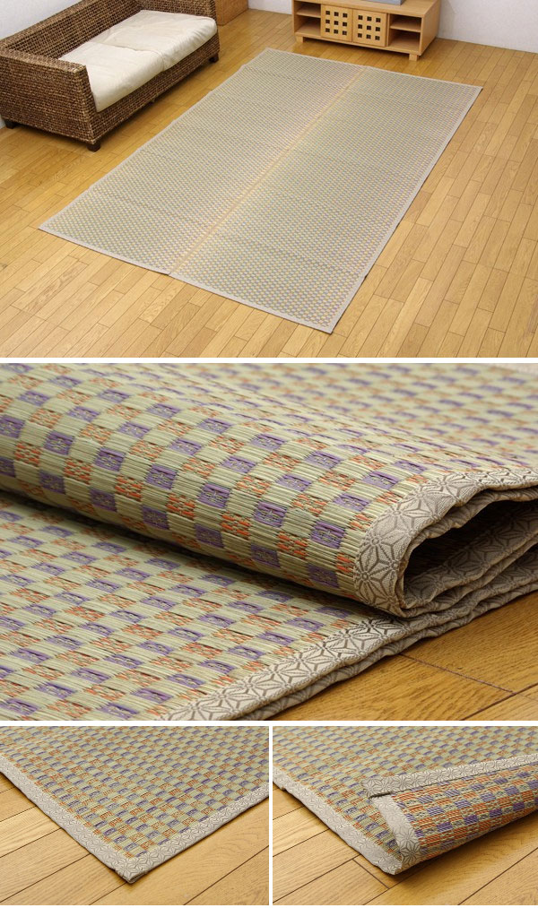 純国産 い草花ござ 『西条』 ベージュ 江戸間8畳（約348×352cm）(代引き不可)【送料無料】_2