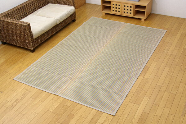 純国産 い草花ござ 『西条』 ベージュ 江戸間10畳（約435×352cm）(代引き不可)【送料無料】