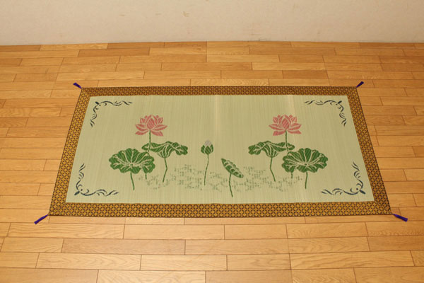 純国産 袋織 い草目の前（仏前）ござ 『蓮の花』 約88×180糎(代引不可)【貨物輸送無料】