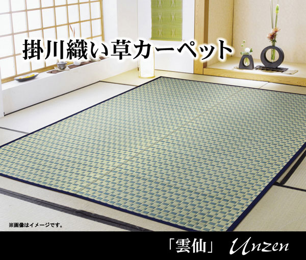掛川織 い草カーペット 『雲仙』 ベージュ　江戸間6畳（約261×352cm)(代引不可)【送料無料】