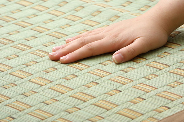 掛川織 い草カーペット 『雲仙』 ブルー 本間6畳（約286×382cm)(代引不可)【送料無料】