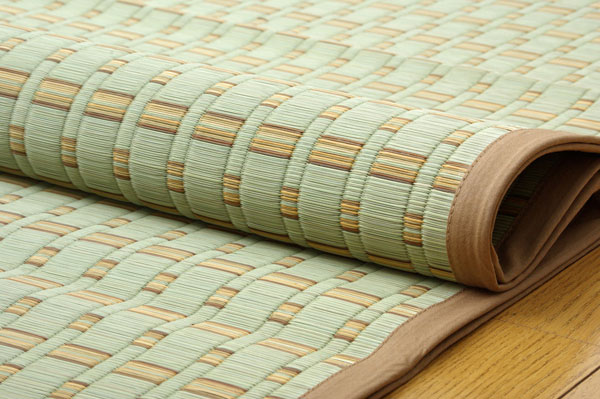 掛川織 い草カーペット 『雲仙』 ブルー 本間6畳（約286×382cm)(代引不可)【送料無料】