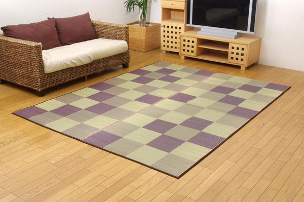純国産 い草 ラグ カーペット 『Fブロック2』 約140×200cm(裏面:ウレタン)(代引不可)【送料無料】_5