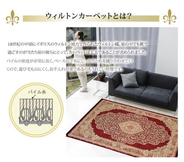 トルコ製 ウィルトン織り カーペット 『ベルミラ RUG』 ワイン 160x230cm(代引不可)【送料無料】_1