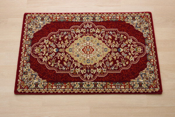 トルコ製 ウィルトン織り 玄関マット ベルミラ ワイン 約70×120cm(代引不可)【送料無料】