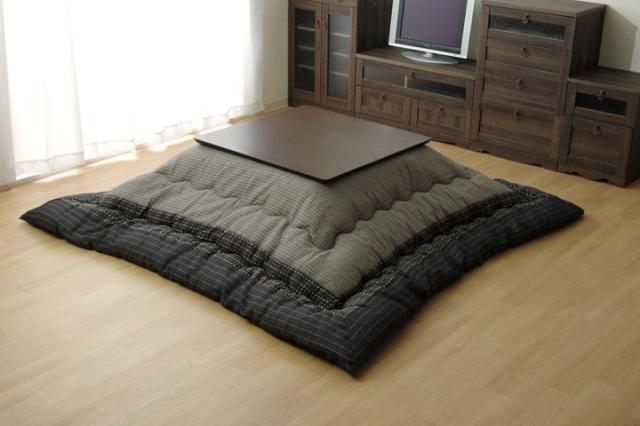 しじら こたつ厚掛け布団単品 『ゆかり』 ブラック 205×345cm【送料無料】