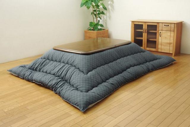 こたつ布団 正方形 インド綿 こたつ布団単品 『クレタ』 グレー 205x205cm(代引不可)【送料無料】