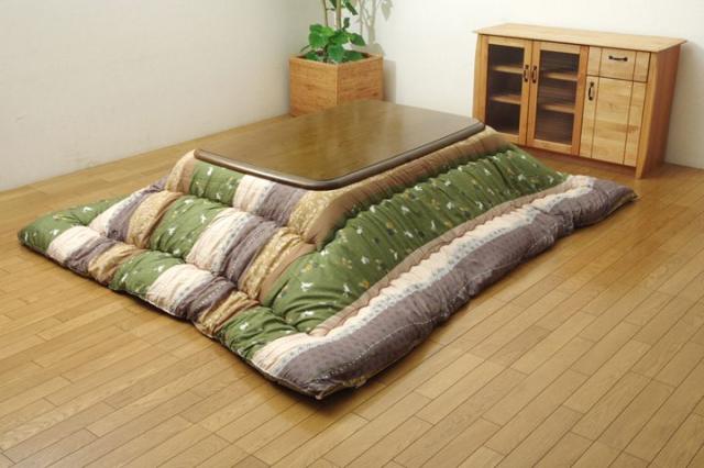 和柄 こたつ布団 長方形 掛け単品 『こよみ』 グリーン 205x245cm(代引不可)【送料無料】