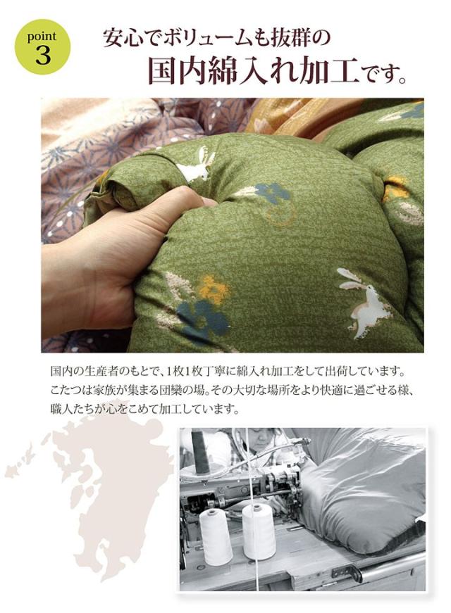 和柄 こたつ布団 長方形特大 掛け単品 『こよみ』 グリーン 205x315cm(代引不可)【送料無料】_3