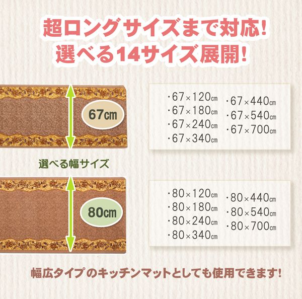 廊下敷 ナイロン100% リーガ 約80×700cm 滑りにくい加工 マット 廊下敷 ファブリック 80×700cm クラシック(代引不可)【送料無料】_2