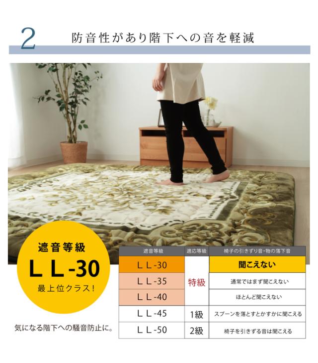 国産固綿40mm使用 ラグ ふっくら極厚敷き布団 シャルマン 約195×295cm ラグマット あったか こたつ おしゃれ ブラウン グリーン(代引不_4