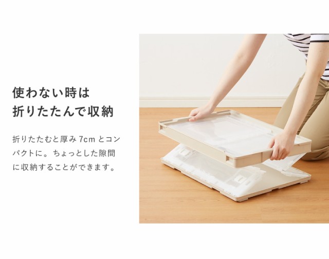 収納ケース 2個セット 折りたたみコンテナ 片扉 50L 横から取り出せる 収納 プラスチック 折り畳み 折りたたみボックス(代引不可)【送料 ｜au  PAY マーケット