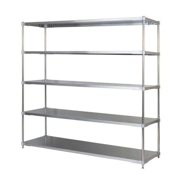 【燕三条製】 PROFACE SUS304ステンレスソリッドシェルフ5段 600×1800×1800 SUS304ステンレスポール スチールラック スチールシェルフ ラック キッチンラック レンジラック 業務用 業務用ラック(代引不可)【送料無料】の通販は 205,700円