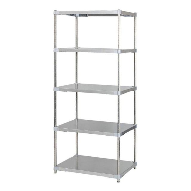 【※法人様限定販売】【燕三条製】 PROFACE SUS304ステンレスソリッドシェルフ5段 600×760×1800 SUS304ステンレスポール スチールラック スチールシェルフ ラック キッチンラック レンジラック(代引不可)【送料無料】