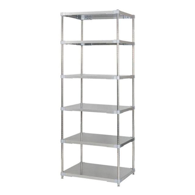 【※法人様限定販売】【燕三条製】 PROFACE SUS304ステンレスソリッドシェルフ6段 600×760×2100 SUS304ステンレスポール スチールラック スチールシェルフ ラック キッチンラック レンジラック(代引不可)【送料無料】
