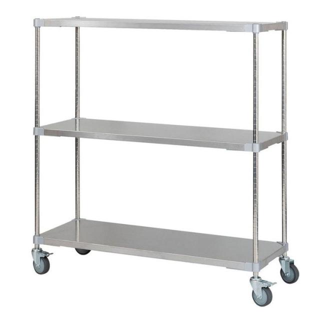 【※法人様限定販売】【燕三条製】 PROFACE SUS304ステンレスソリッドシェルフ3段 460×1200×1200 キャスター付き SUS304ステンレスポール スチールラック スチールシェルフ ラック キッチンラック(代引不可)【送料無料】