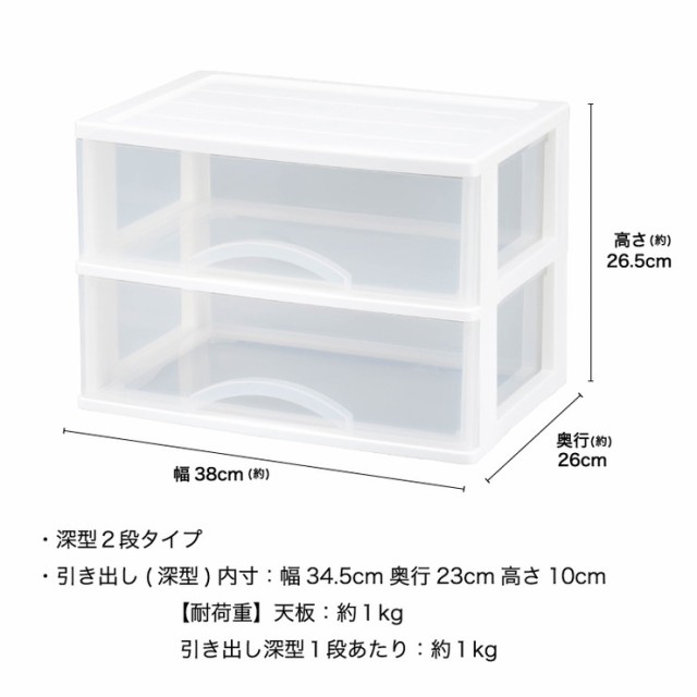 収納ケース カラーボックスにピタッと収まる アレージ2段 サイズ収納 プラスチックケース レターケース 引き出し クリア 透明 代引不可の通販はau Pay マーケット リコメン堂インテリア館