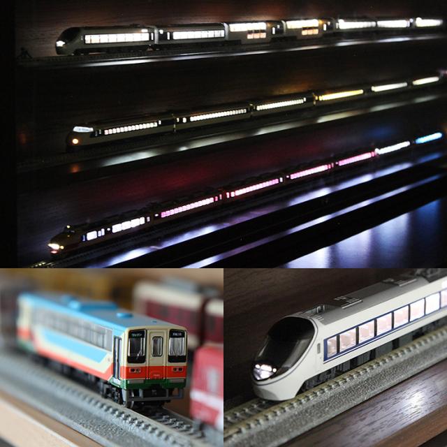 日本製 トレイン ディスプレイ キャビネット 幅113cm コレクションラック 収納 電車 鉄道 コレクションケース 国産(代引不可)【送料無料_16