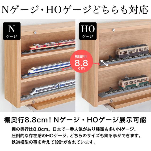 日本製 トレイン ディスプレイ キャビネット 幅113cm コレクションラック 収納 電車 鉄道 コレクションケース 国産(代引不可)【送料無料_8