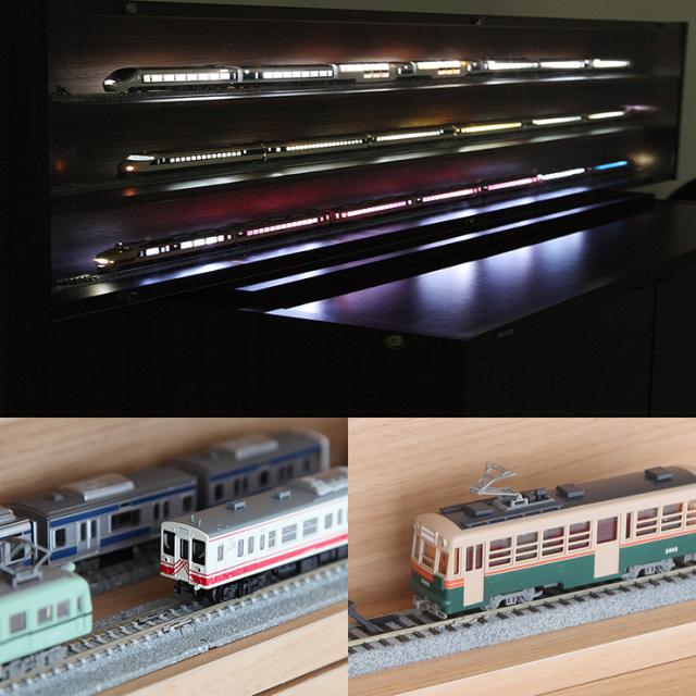 日本製 トレイン ディスプレイ キャビネット 幅93cm コレクションラック 収納 電車 鉄道 コレクションケース 国産(代引不可)【送料無料】_16