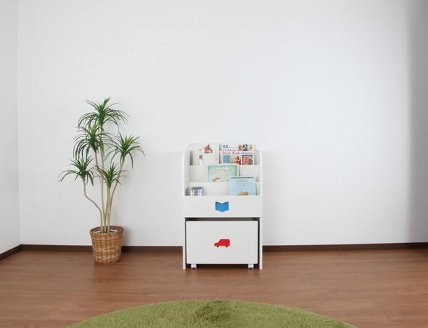 完成品 日本製 キッズ用 収納ワゴントイボックス 絵本置き 絵本棚 本棚 