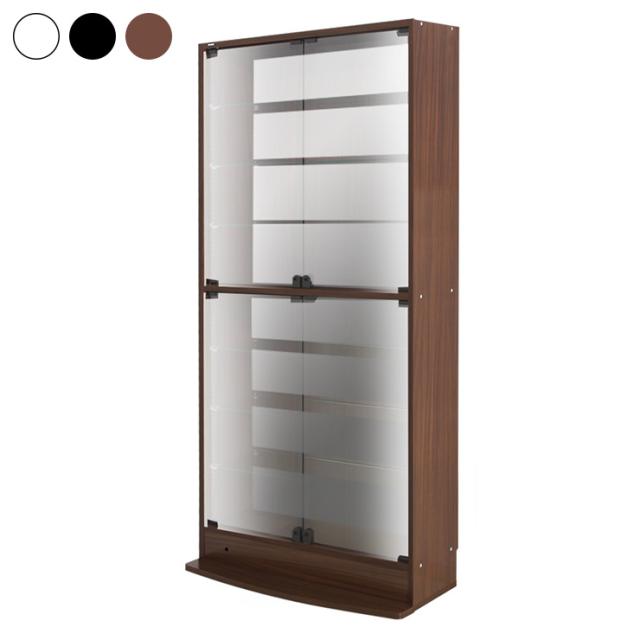 コレクションラック 本体+ミラー+LED 3点セット 幅83.1cm 奥行き28.5cm 高さ180cm CR-T8329EM2 収納ラック ディスプレイラック JAJAN(代引不可)