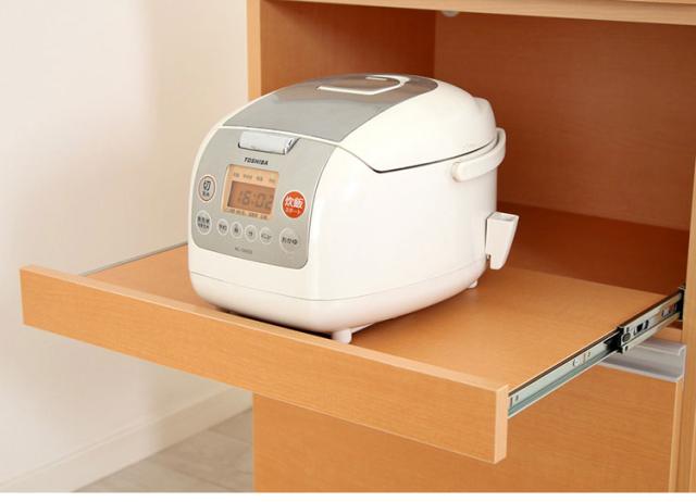 ステンレス天板キッチンカウンター 幅60cm×奥行42cm×高さ85cm 日本製 コンセント2口(計1500W)付き 最下段の引き出しに支えキャスター付き キッチン収納 レンジ台(代引不可)【送料無料】_8
