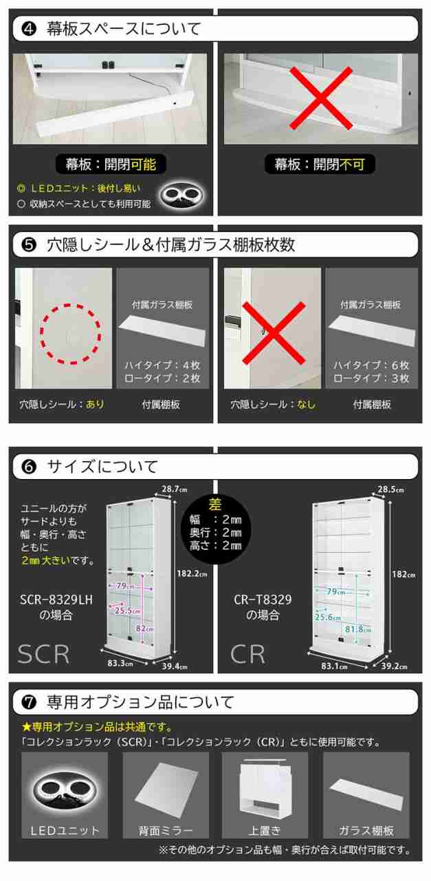 コレクションラック ユニール 背面ミラーユニール専用オプション 幅