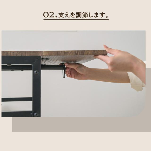 省スペース 折りたたみ式ダイニングテーブル セット 2人 折りたたみ 椅子 付き スツール 幅60 奥行40 高さ70 コンパクト バタフライ 天板 木製 木目 スチール脚(代引不可)【送料無料】_7