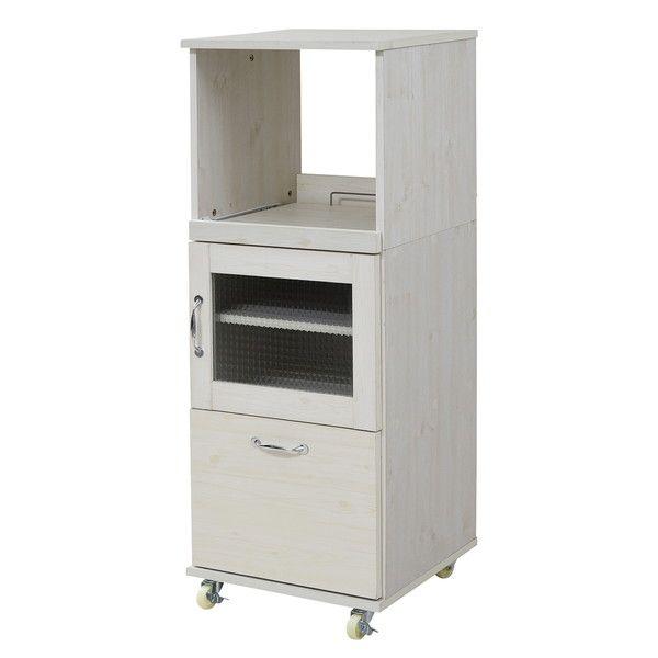 スリム コンパクト 食器棚 レンジ台 レンジラック 幅 45 H120 ミニ キッチン キッチンボード ロータイプ ホワイト(代引不可)【送料無料】の通販は