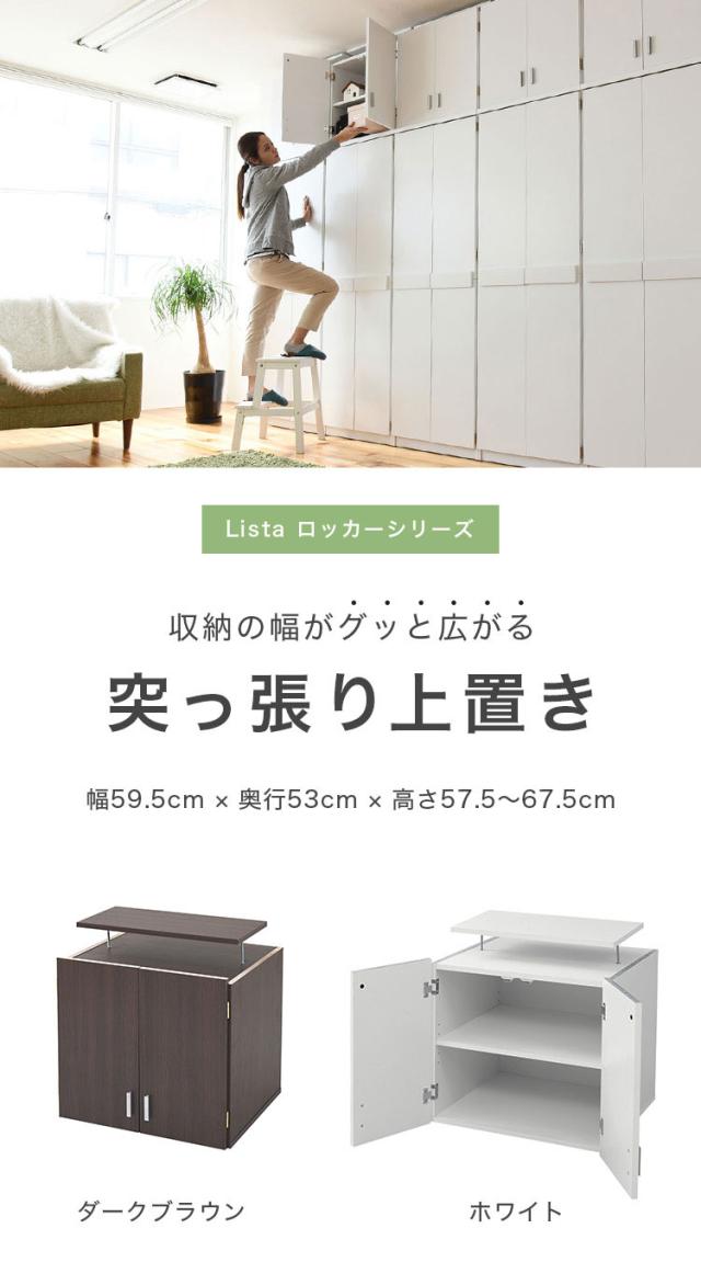ロッカー シリーズ 上置き 棚 ラック 単品 幅60 天井 つっぱり 収納 クローゼッ 一人暮らし ホワイト(代引不可)【送料無料】_1