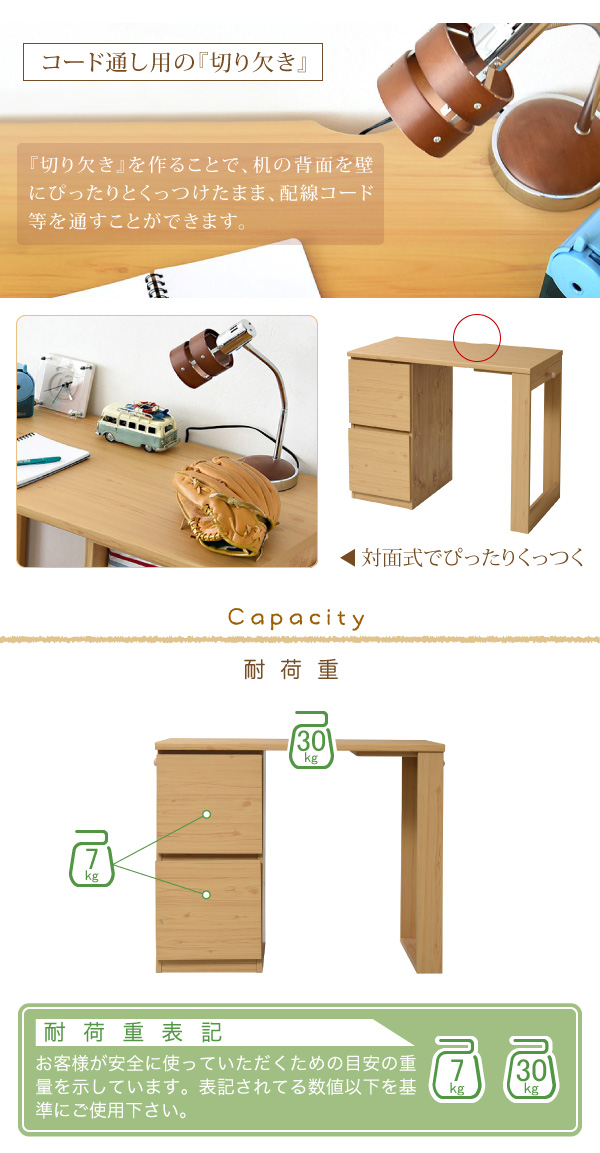 育てる デスク コンパクト デスク チェスト セット 買い足し 可能 大人の勉強机 木製 省スペース 幅90 ホワイト(代引不可)【送料無料】_8