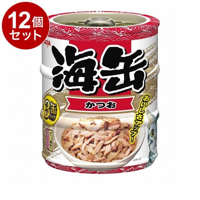 【12個セット】 アイシア 海缶ミニ3P かつお 60g×3缶 x12【送料無料】の通販は 5,040円