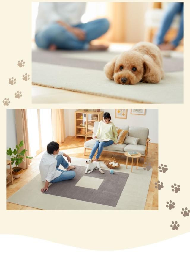ピタペトモ 吸着マット 8枚入 45×45cm プレーン 無地 日本製 国産 マット タイルマット 洗える はがせる 貼り直せる 吸着 ズレない ジョイントマット フロアマット ペットマット ペット用マット【送料無料】_7