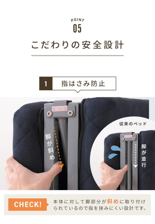 折りたたみベッド シングル 高反発 ウレタン 14段階 リクライニング メッシュ 折りたたみ 収納 コンパクト(代引不可)【送料無料】_11