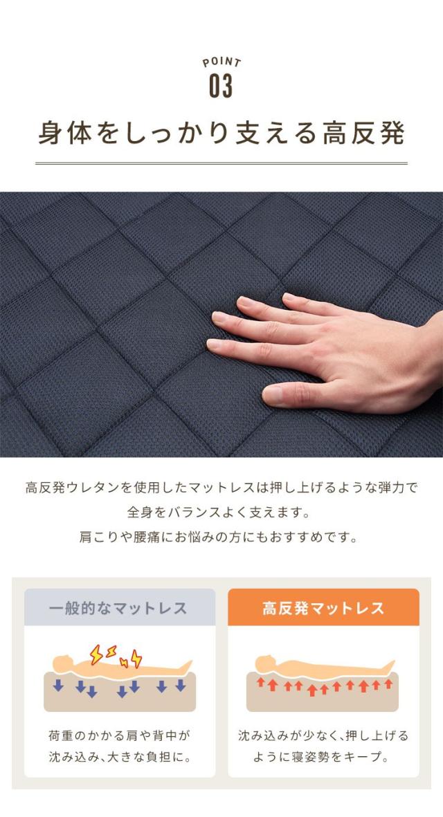 折りたたみベッド セミシングル 高反発 ウレタン 14段階 リクライニング メッシュ 折りたたみ 収納 コンパクト(代引不可)【送料無料】_9
