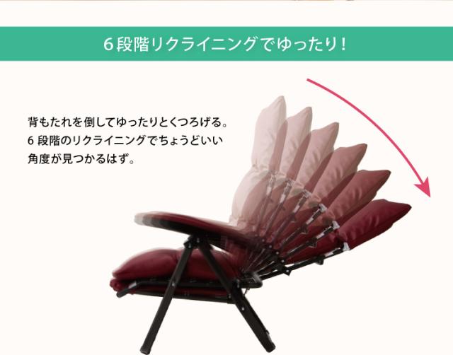 リラックスチェア リクライニングチェア ヘッドレスト可動式 フットレスト付 オットマン一体型 折りたたみ チェア(代引不可)【送料無料】_3