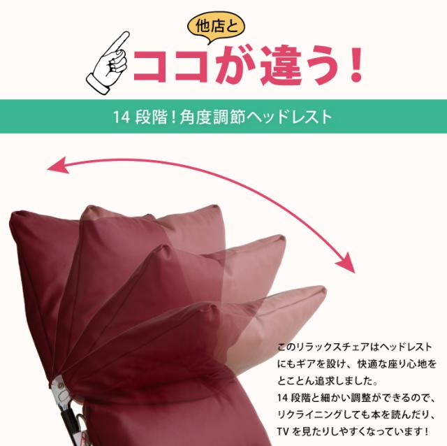リラックスチェア リクライニングチェア ヘッドレスト可動式 フットレスト付 オットマン一体型 折りたたみ チェア(代引不可)【送料無料】_5