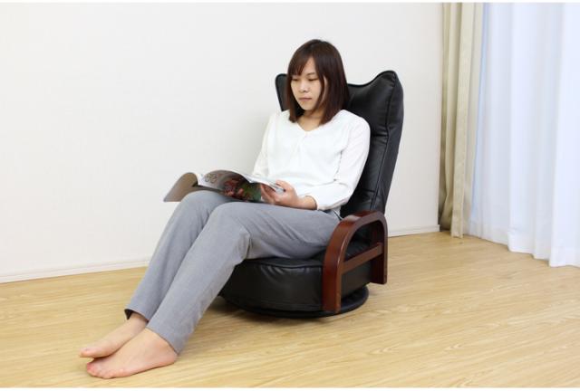 リクライング回転座椅子 ロータイプ 6段階調整 リクライニングチェア 回転チェア 座椅子 高座椅子 リラックスチェア 椅子(代引不可)【送料無料】_6