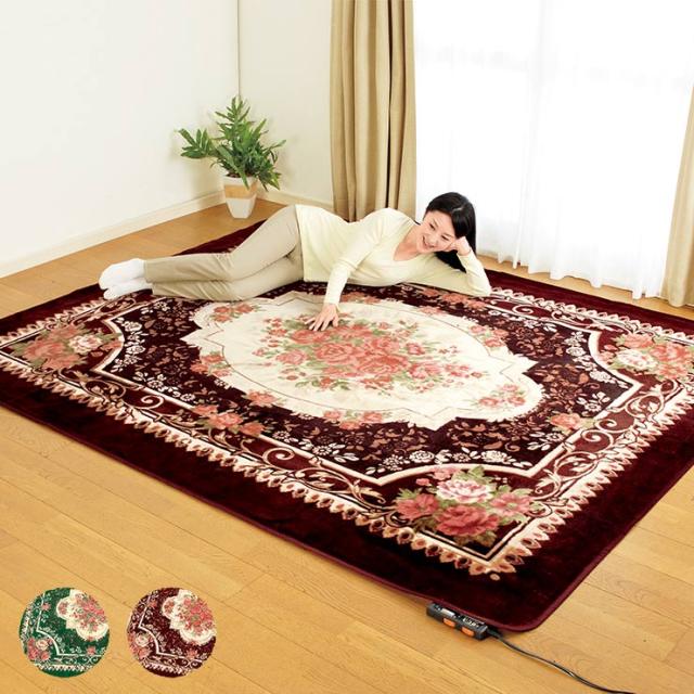 王朝柄洗えるラグ 3畳 200×250cm ホットカーペット対応 ラグ 洗える マット カーペット ラグマット 敷物(代引不可)【送料無料】の通販は 6,003円