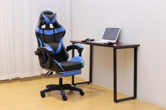 ゲーミングチェア フットレスト付き レーシングチェア リクライニング 
