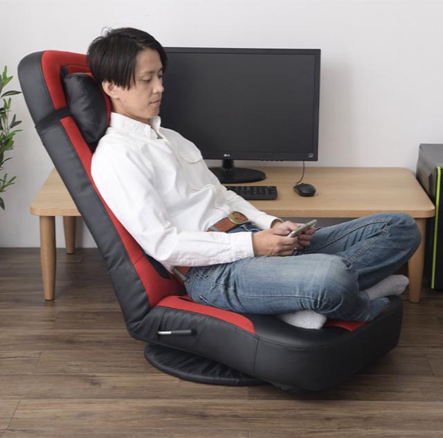 座椅子 超ハイバック回転座椅子 座面幅61.5cm 360度回転 クッション付き スーパーハイバック レバー式 無段階 リクライニング ヘッドギア ハイバック 折り畳み 1人掛け メッシュ ポケットコイル(代引不可)【送料無料】_1