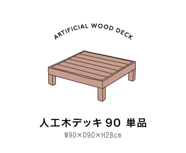 人工木ウッドデッキ 90×90cm 【単品】ウッドデッキ 木目調 樹脂 ガーデンデッキ ウッドデッキ(代引不可)【送料無料】_2