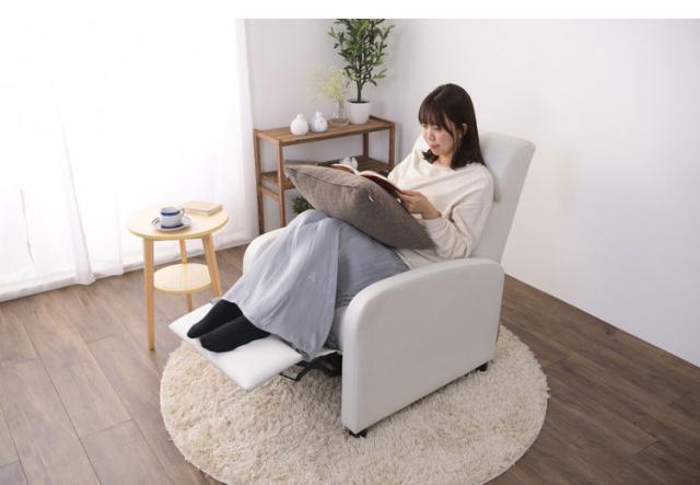 リクライニングチェア フットレスト付き クッション付き 一人用 ソファ