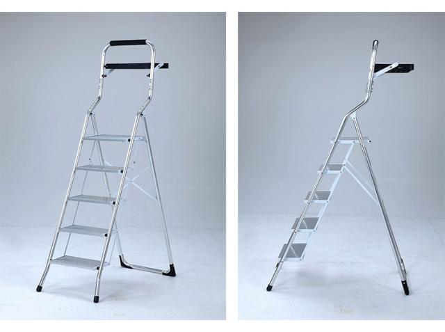 アルミ製トレー付き脚立 5段 踏み台 脚立 折りたたみ ステップ台