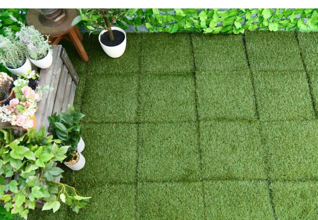 人工芝マット 人工芝 庭 diy 9枚セット カット可能 ハサミで切れる 