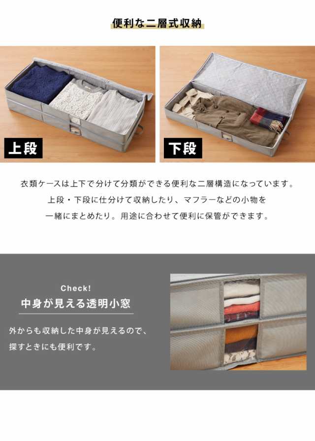 竹炭入り 衣類収納ケース 二層式 着物収納 収納ボックス 収納ケース 収納袋 布 竹炭 収納 消臭 吸湿 衣類 着物 コンパクト 二段【送料無  の通販はau PAY マーケット - リコメン堂