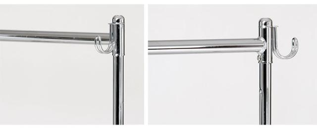ストロングタフハンガー 耐荷重100kg ハンガーラック スチール メッキ パイプハンガー キャスター スリム コート ジーンズ ズボン 2段 玄関 収納 組立式 押入れ(代引不可)【送料無料】_1